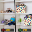 Cartoon USA Flowers Bunches Gift Boxes And Butterflies Pattern Storage Bin Storage Cube