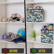 Hand Drawing Pattern With Sea Blue Waves And Colorful Fishes Storage Bin Storage Cube