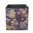 Amazing Artistic Hand Drawn Colorful Pretty Girl Flowers And Hair Storage Bin Storage Cube
