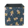 Funny Lion With Birthday Hat In Different Poses Storage Bin Storage Cube