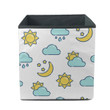 Lovely Sun And Colorful Cloud On Green Background Storage Bin Storage Cube