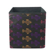 Unusual Hand Drawing Bright Psychedelic Fishes On Black Design Storage Bin Storage Cube