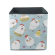 Funny Chicken And Hen With Butterfly And Egg Storage Bin Storage Cube