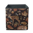 Fashionable Embroidery Deer Fox And Autumn Maple Leaves Storage Bin Storage Cube