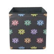 Colorful Flowers With Eyes On Black Background Texture Storage Bin Storage Cube