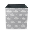 Childish Hand Drawn White Clouds And Stars On Gray Background Storage Bin Storage Cube