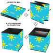 Scared Yellow Sun On Blue Sky Storage Bin Storage Cube