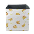 Funny Yellow Chickens And Grain On White Background Storage Bin Storage Cube
