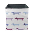 Cute Dachshund Dogs In Blue Colors Storage Bin Storage Cube