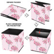 Pink Flamingo With Full Of Flowers On Its Back Pattern Storage Bin Storage Cube
