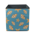 Pretty Orange Fish And Starfish On The Blue Background Storage Bin Storage Cube