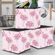 Pink Flamingo With Full Of Flowers On Its Back Pattern Storage Bin Storage Cube