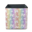 Cute White Butterflies On Rainbow Colorful Stripes Storage Bin Storage Cube