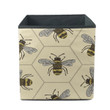 Bees On Yellow Honey Comb In Vintage Style Storage Bin Storage Cube