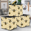 Bees On Yellow Honey Comb In Vintage Style Storage Bin Storage Cube
