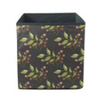 Ripe Berries And Autumn Leaves On Dark Background Storage Bin Storage Cube