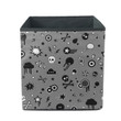 Warning Symbols And Stars Monochrome On Gray Background Storage Bin Storage Cube
