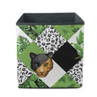 Wild African Animals Leopard And Tropical Palm Leaves Storage Bin Storage Cube