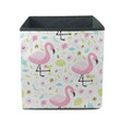 Beautiful Flamingo With Cocktail And Tropical Leaves Storage Bin Storage Cube