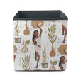 Tropical Summer Illustration Of Black Woman With Tropical Botany Elements Storage Bin Storage Cube