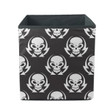 Human Skull And Lightning Arrows On Black Background Storage Bin Storage Cube