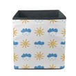 Blue Clouds With Rain And Orange Sun Storage Bin Storage Cube