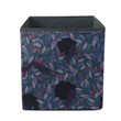 Dark Natural Theme Pattern With Colorful Leaves And Girl Storage Bin Storage Cube