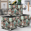 Cute Cat In Hipster Style On Colorful Mosaic Storage Bin Storage Cube