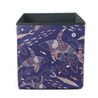 Pattern Of Marine Fish And Sharks On A Navy Blue Background Storage Bin Storage Cube