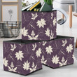 White Maple Leaves On Purple Background Pattern Storage Bin Storage Cube