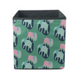 Mint Green And Pink Elephant Walking Storage Bin Storage Cube