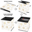 Creative Gold Maple Leaves Outline On White Background Storage Bin Storage Cube