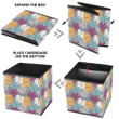 Colorful Maple Leaves In Retro Style Pattern Storage Bin Storage Cube