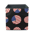 Grunge American Flag In The Shape Of Circle Symbol Pattern Storage Bin Storage Cube
