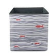 Cute Red Fishes On Blue Stripes Background Storage Bin Storage Cube