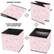 Cute White Spotted Dogs On The Pink Background Storage Bin Storage Cube