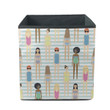 Multinational Girls In Bikini On Blue Striped Background Storage Bin Storage Cube