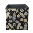 Abstract Tropical Gold And Grey Leaves Hippie Style Design Storage Bin Storage Cube