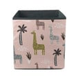 Hand Painting Color Dot Giraffe On Pink Background Storage Bin Storage Cube