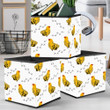 Funny Yellow Chicken Hen Seeing Footprint Storage Bin Storage Cube