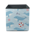 Cute Baby Whale Anchor And Float On Aqua Blue Background Design Storage Bin Storage Cube