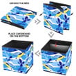 Blue And White Waves Background With Fish And Seaweed Storage Bin Storage Cube
