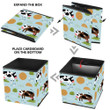 Background With Funny Cows And Haystacks Storage Bin Storage Cube