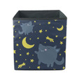 A Lonely Cute Wolf Looks At The Moon Storage Bin Storage Cube
