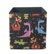 Funny Cartoon Dragon Characters On Black Background Storage Bin Storage Cube