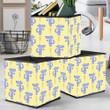 Yellow Background With Cartoon Wolf And Fir Trees Storage Bin Storage Cube