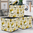 Cartoon Doodle Gnomes Bees And Sunflowers Storage Bin Storage Cube