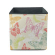 Flying Butterflies And White Flora Background Storage Bin Storage Cube