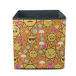 Sun In Different Emotions With Umbrella And Heart Storage Bin Storage Cube