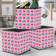 Green Turtles And Red Heart On Pink Storage Bin Storage Cube
